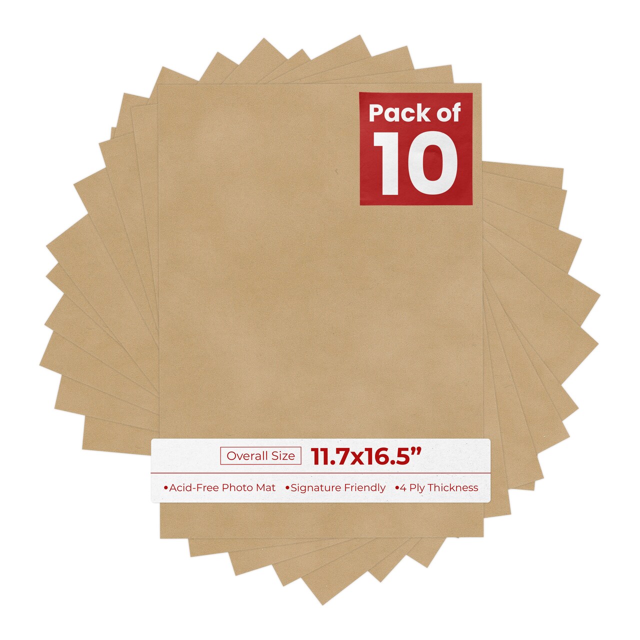 Beige Suede 11.7x16.5 Uncut Mat Board - Blank Sheets, No Opening